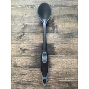 Rubbermaid Nylon Mixing Spoon 13in Black Gray Excellent Heat Resistant